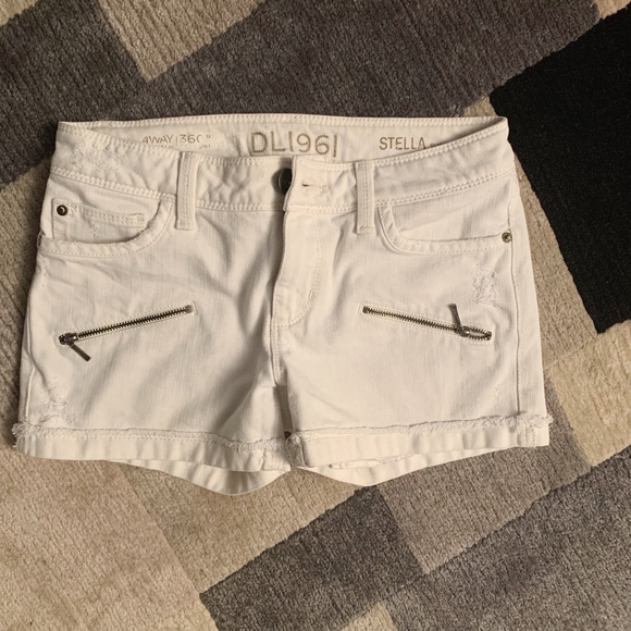 DL1961 Pants - DL 1961 White Jean Shorts (Stella)